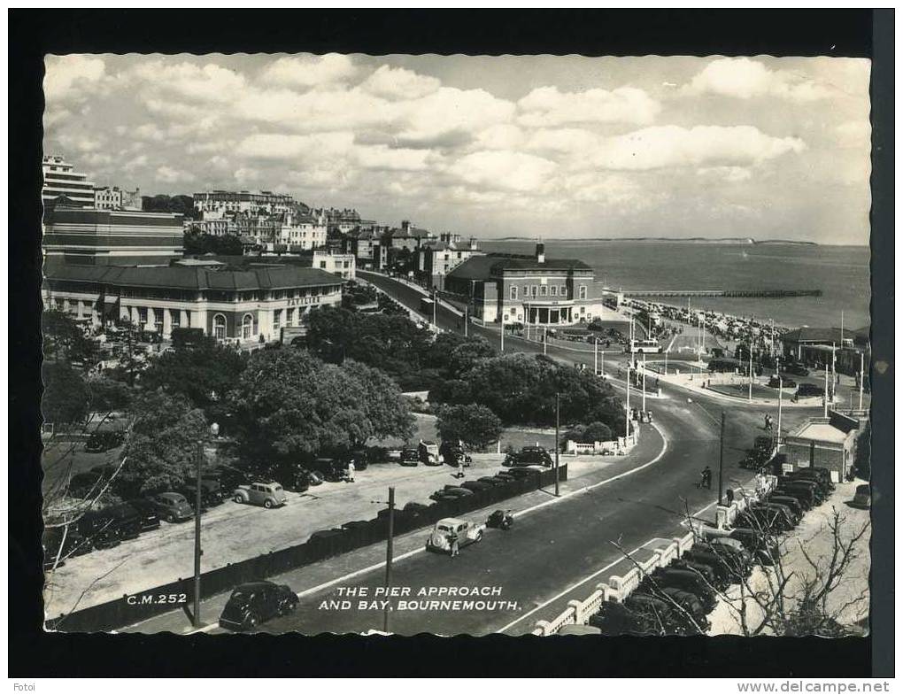 OLD REAL PHOTO BOURNEMOUTH ENGLAND UK CARTE POSTALE  POSTCARD TARJETA POSTAL VOITURES CARS BUS - Bournemouth (from 1972)