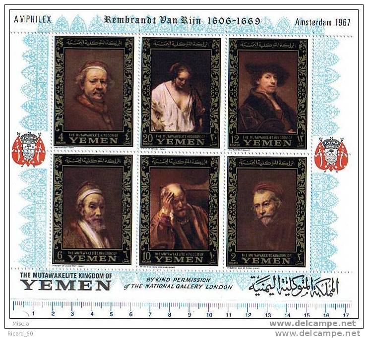 Bloc Neuf Du Yémen, Rembrandt, Amphilex, 1967, Dentelé, National Gallery, London - Rembrandt