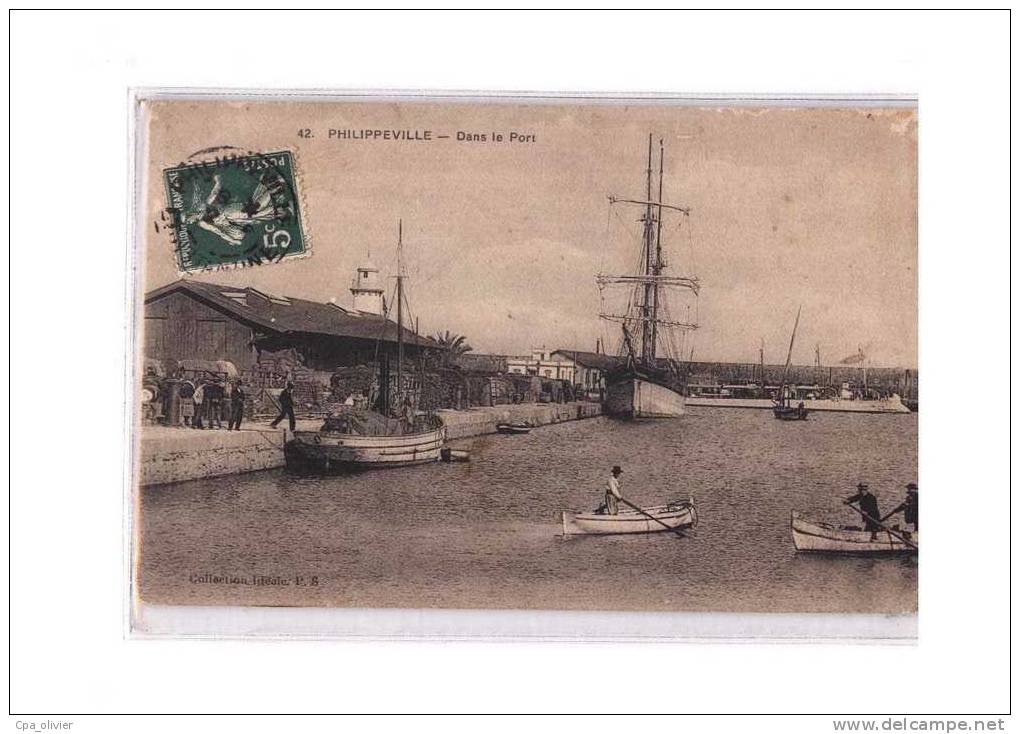 ALGERIE Philippeville Port, Voiliers, Ed Idéale PS 42, 1912 - Skikda (Philippeville)