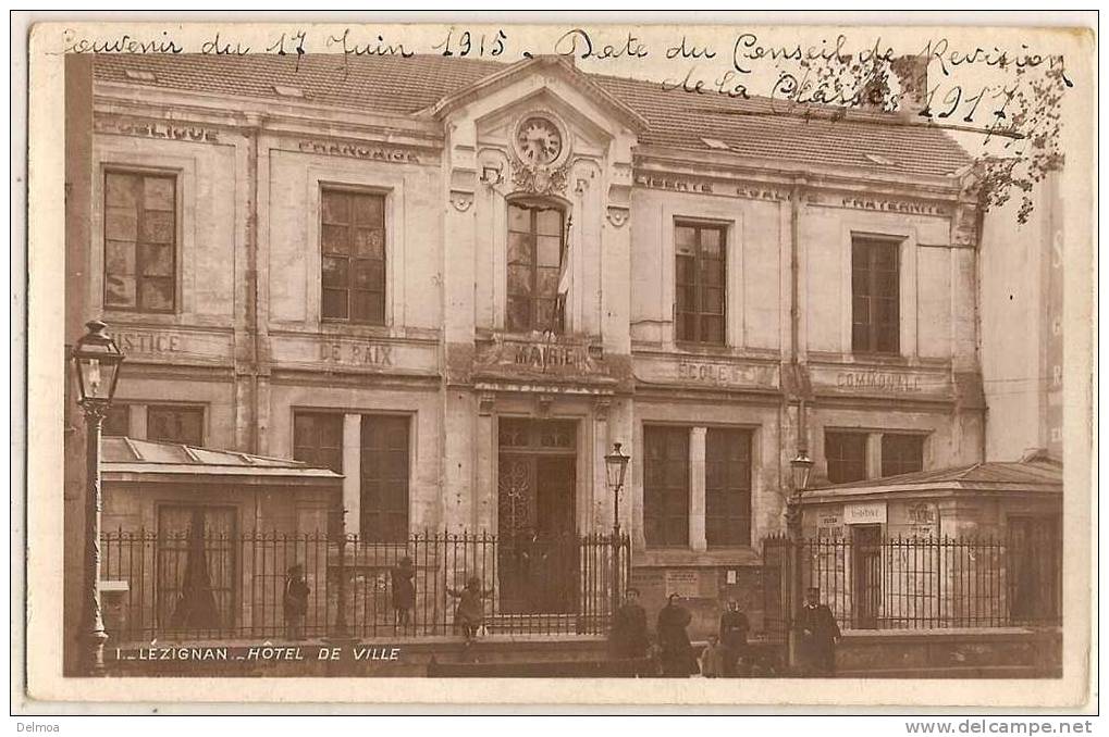 Carte Photo LEZIGNAN La Mairie Photo Bardou - Andere & Zonder Classificatie