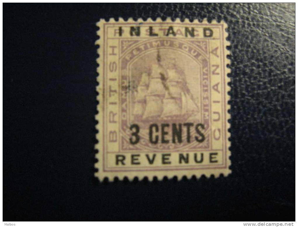 GUYANE BRIT. - Fiscaux Postaux - 1888-89  (o) YT N° 3 - Wtm "CA" - British Guiana (...-1966)