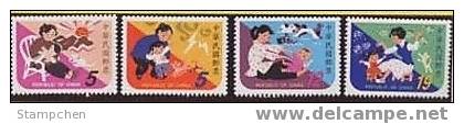 Taiwan 1999 Children Folk Rhymes Stamps Bug Baby Bridge Cat Dog Mother Boat Kid Insect - Nuevos