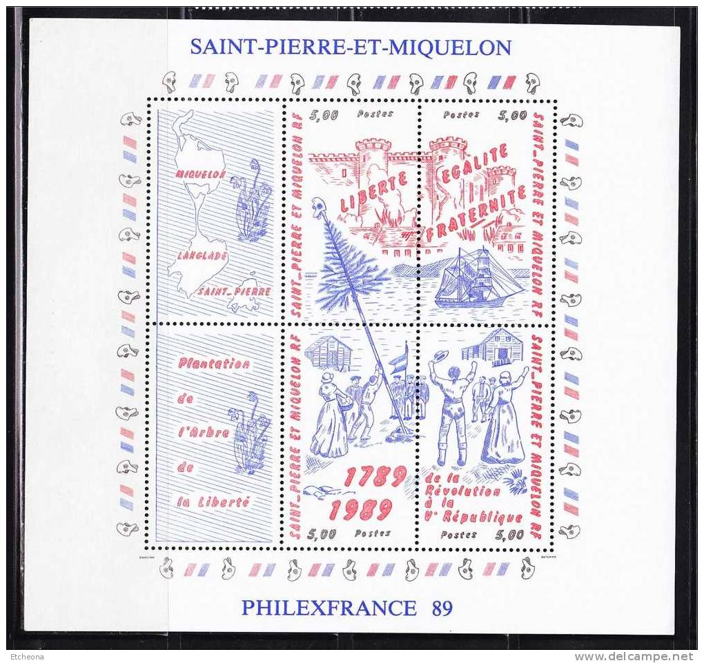 Bicentenaire De La Révolution Française,  Philexfrance 89 Bloc N°3, 4 X 5f00, Timbres 504 505 506 507 - Blocks & Kleinbögen