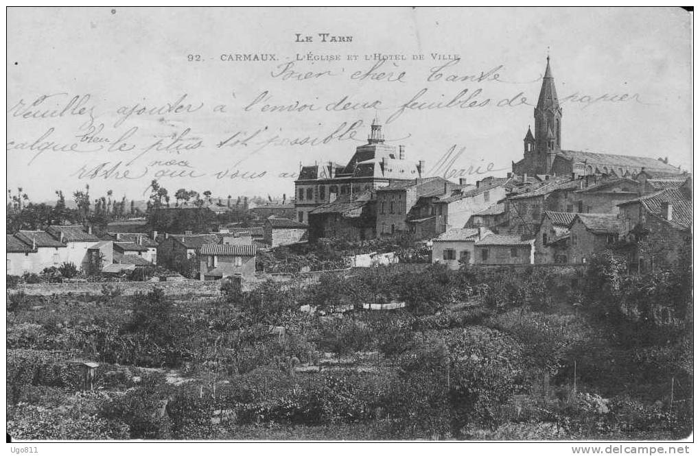 92  -   CARMAUX  -  L'Eglise Et L'Hôtel De Ville - Carmaux