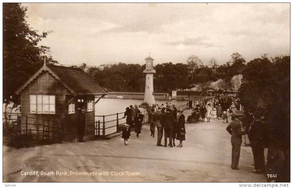 CARDIFF  -  Roath Park - Promenade With Clock Tower - Glamorgan