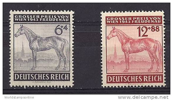 Germany, Serie 2, Year 1943, Mi 857-858, Racehorse, MNH (**) - Unused Stamps