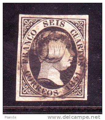 1851 Spain Mino 6 X Thin Paper - Used Stamps