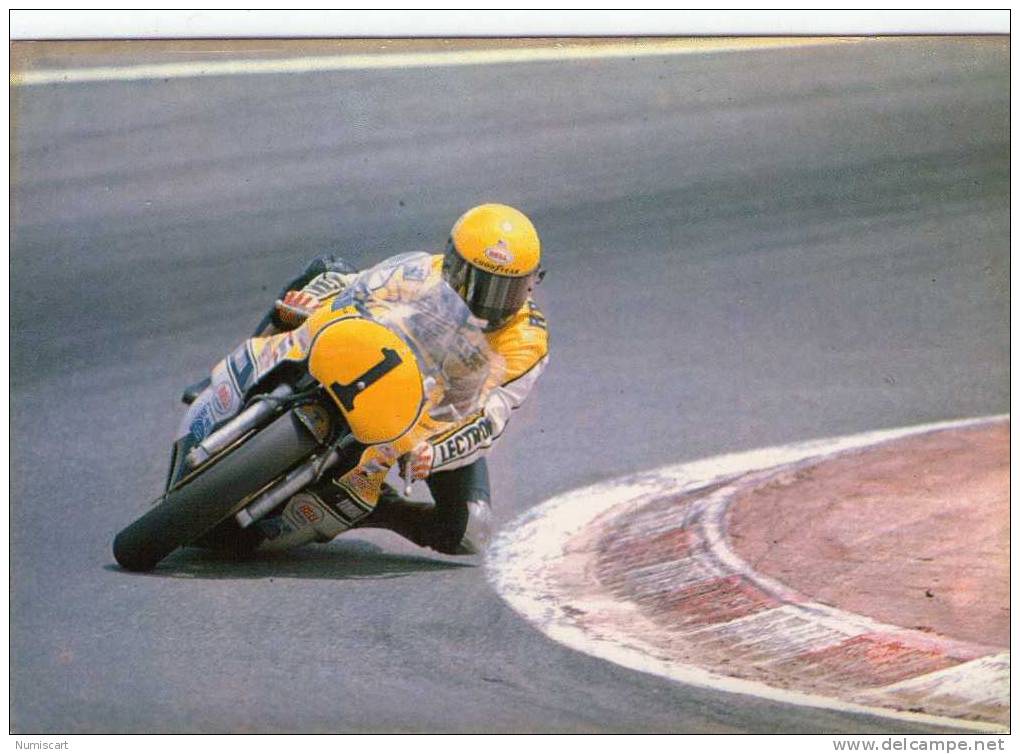 Moto.."Kenny Roberts"..sur Yamaha Au Grand Prix D'Espagne..courses..compétition - Moto