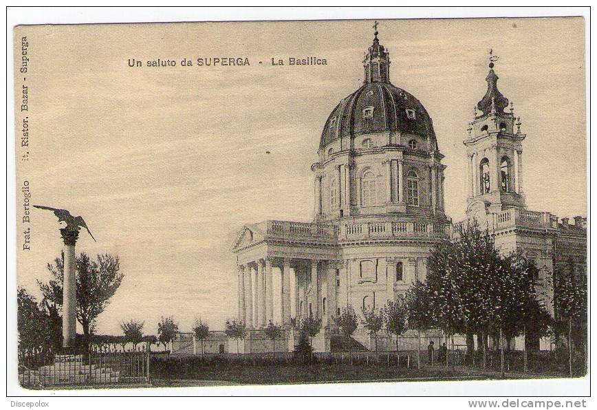 C61 Torino - Saluti Dalla Basilica Si Superga -old Mini Card  /  Non Viaggiata - Andere Monumenten & Gebouwen