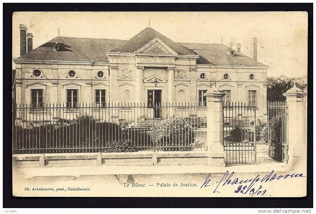 CPA  PRECURSEUR- FRANCE- LE BLANC (36)- LE PALAIS DE JUSTICE EN 1900 - Le Blanc