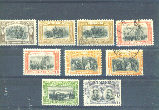RUMANIA - 1906 40 Years Rule Values As Scans (Mixed Condition With Hinge Remainders) - Usado