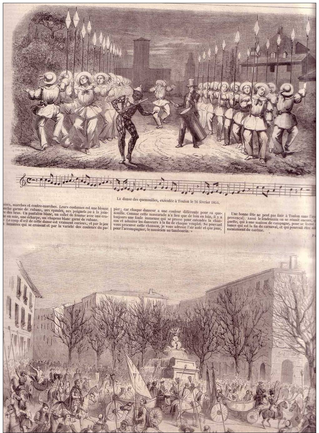 L´Illustration N°576  11/03/1854 /:folklore:danse Des Quenouilles + Cavacade à Toulon - Moeurs Vendéennes: 3P 3Grav-po - Revues Anciennes - Avant 1900