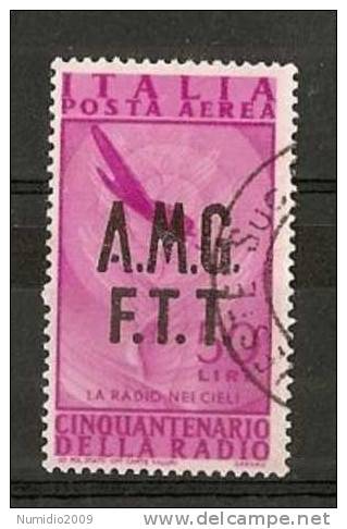 1947 TRIESTE A USATO POSTA AEREA RADIO 50 £ - RR7173-2 - Poste Aérienne