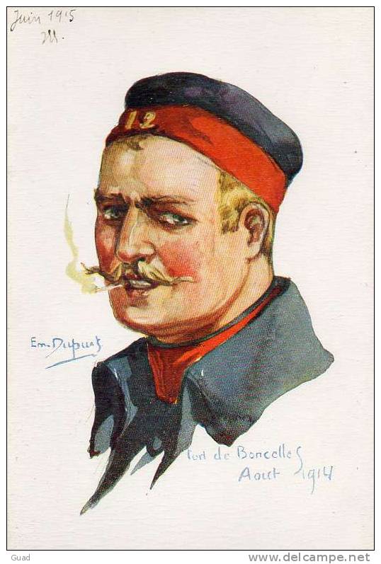 NOS ALLIES  - WW1 - ILLUSTRATEUR EMILE DUPUIS - INFANTERIE BELGE  FORT DE BONCELLES LIEGE1914 - Guerra 1914-18