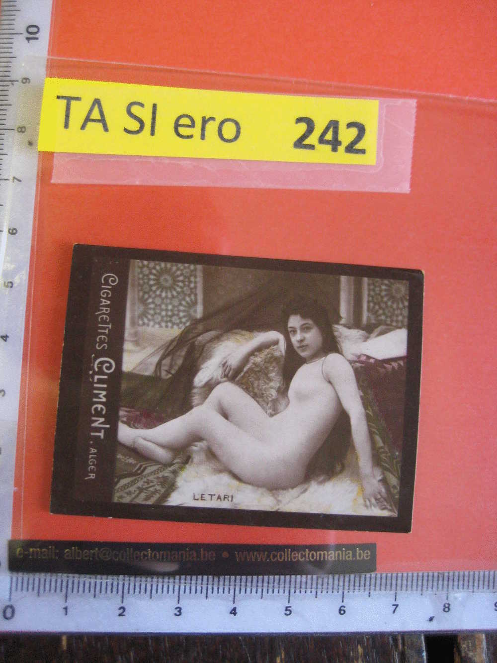 LETARI  - CLIMENT Erotic EROTIQUE Carte REAL PHOTO  Tobacco Card  ALGER Risqué Nue Naked - Other Brands