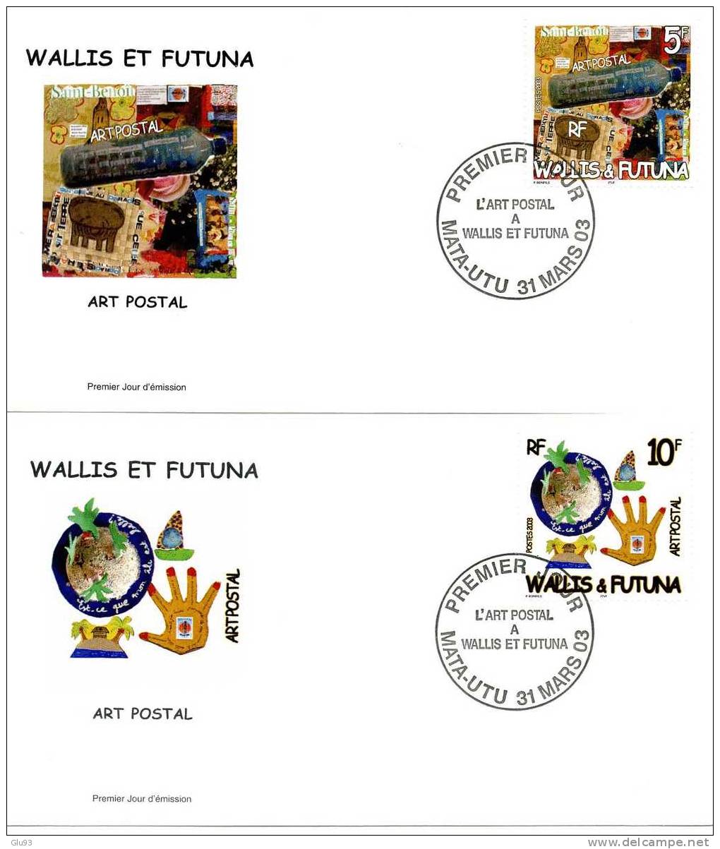 Lot 5 FDC - Wallis Et Futuna - Art Postal 5, 10, 15, 20 & 40 F - FDC