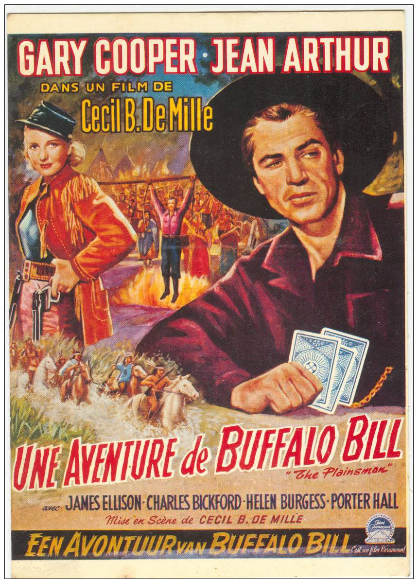CP Affiche De Film: "une Aventure De Buffalo Bill " ED. Nugeron - Posters On Cards