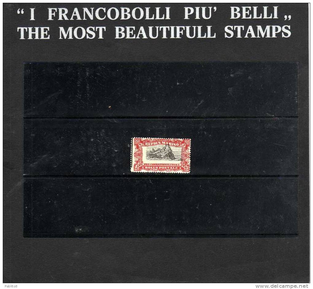 SAN MARINO 1918 PRO COMBATTENTI LIRE 3 + CENT. 5 MNH PROVA DI ARCHIVIO - Unused Stamps