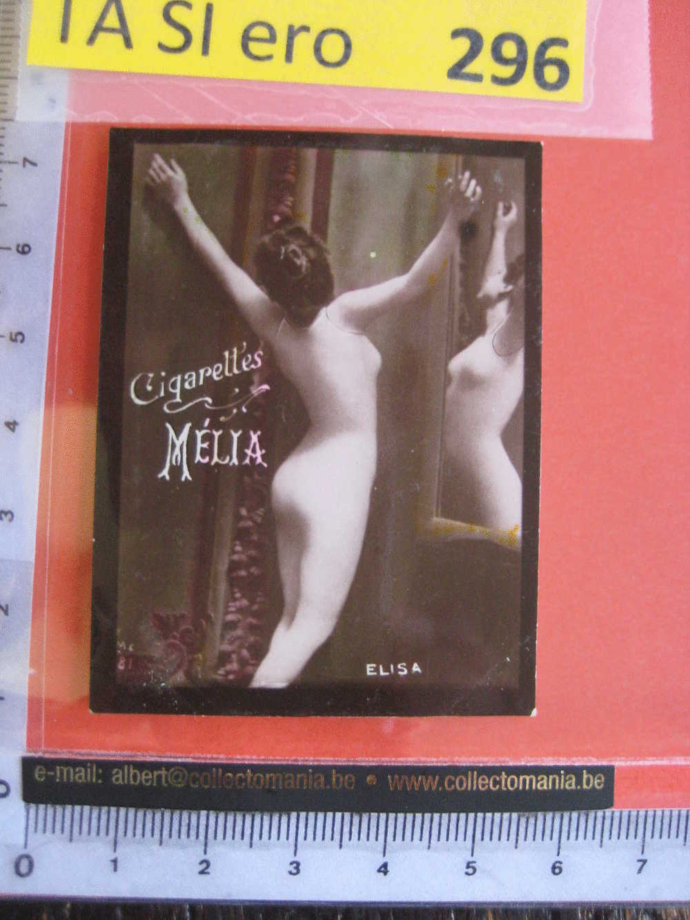 ELISA - MELIA -   Erotic EROTIQUE Carte REAL PHOTO  Tobacco Card  ALGER Risqué Nue Naked - Otras Marcas