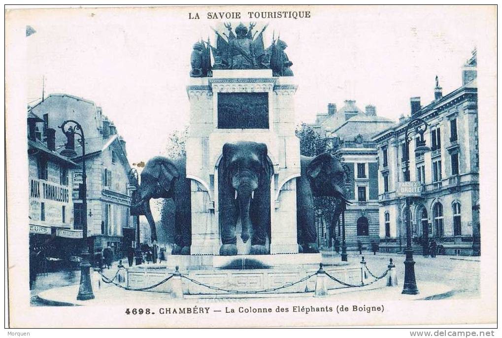 Postal CHAMBERY (Savoie). Colonne Des Elephants - Chambery