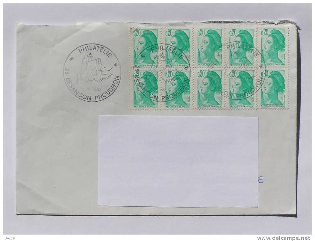 0,20c Vert-émeraude "Liberté De Gandon" (x10) Sur Lettre Circulée En 1983, Cachet Philatélique - Briefe U. Dokumente