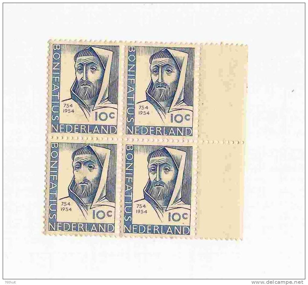 1954 - Nederland Pays Bas - Bloc De 4 Timbres Neufs - Sans Charnière - 10 C - Yvert N° 623 - Unused Stamps