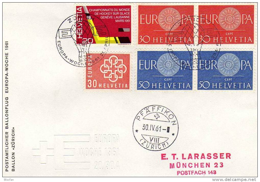 Sonderbrief Europa - Woche 1961 In Pfäffikon Schweiz 720/1 + FDC 8€ CEPT - Mitläufer - Storia Postale