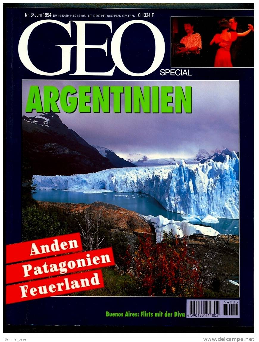 Geo Magazin Spezial  -  Argentinien  -  Nr.3  1994 ,  Anden-Zug  ,  Feuerland  ,  Buenos Aires - Reise & Fun