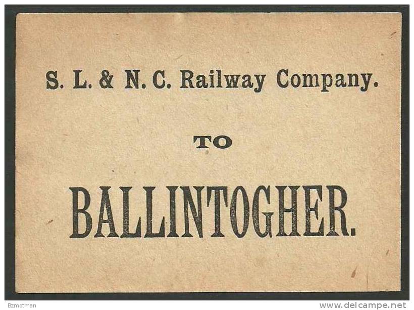 D45 IRELAND Sligo Leitrim & Northern Counties Railway Label Ballintogher - Other & Unclassified