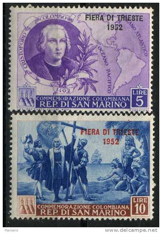 PIA - S.MARINO - 1952 : Fiera Di Trieste - (SAS 384-90 + P.A. 102) - Unused Stamps