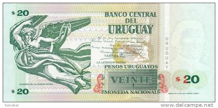 ® URUGUAY: 20 Pesos (2003) UNC Serie D - Uruguay