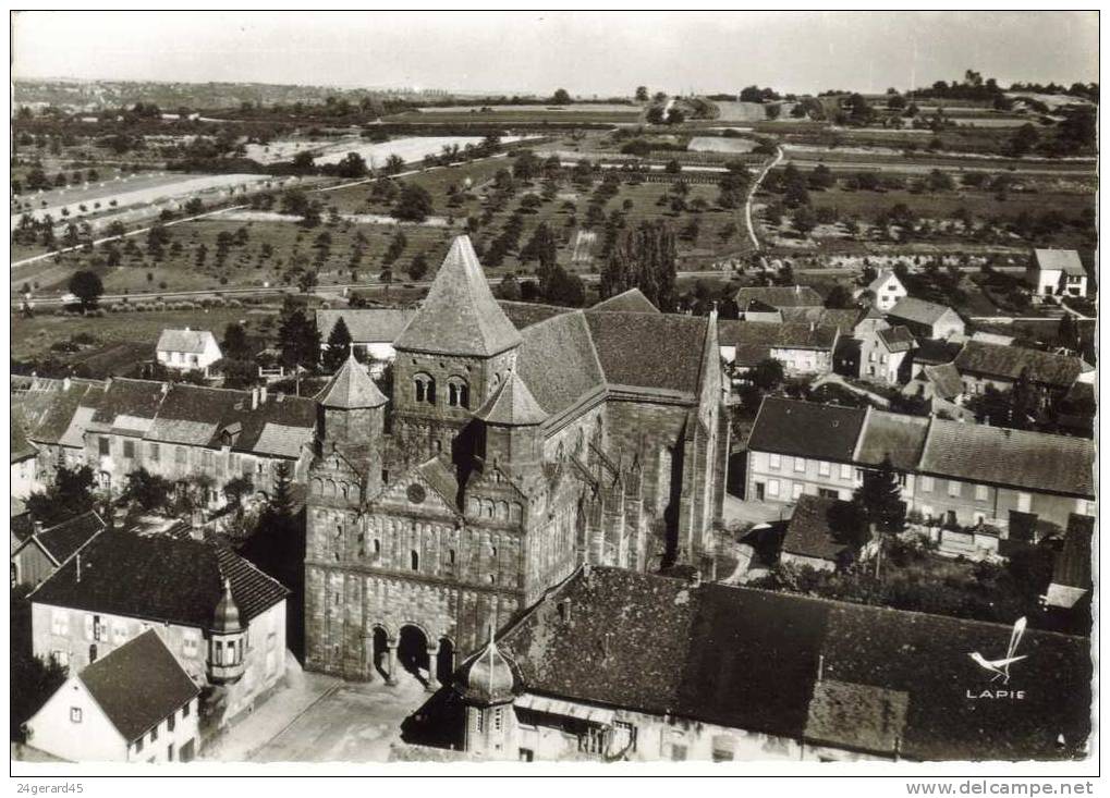 CPSM MARMOUTIER (Bas Rhin) -  En Avion Au-dessus De.....l´église Abbatiale - Altri & Non Classificati