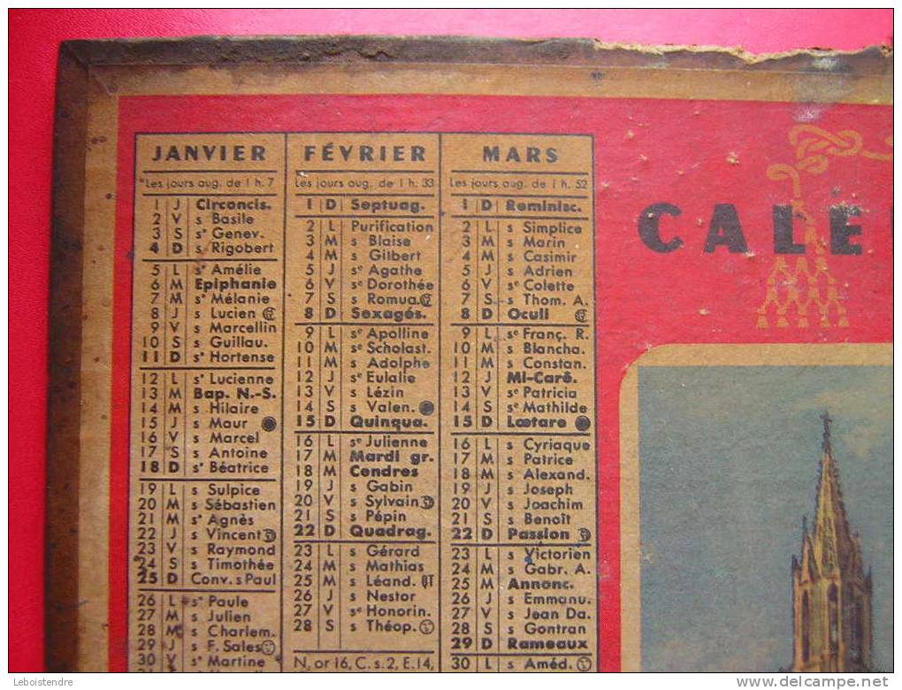 CALENDRIER 1953-NOTRE-DAME DE SENLIS-PUY DE DOME-NOMENCLATURE DES COMMUNES-SERVICE POSTAL-FOIRE ET MARCHE-CHEMINS DE FER - Formato Grande : 1941-60