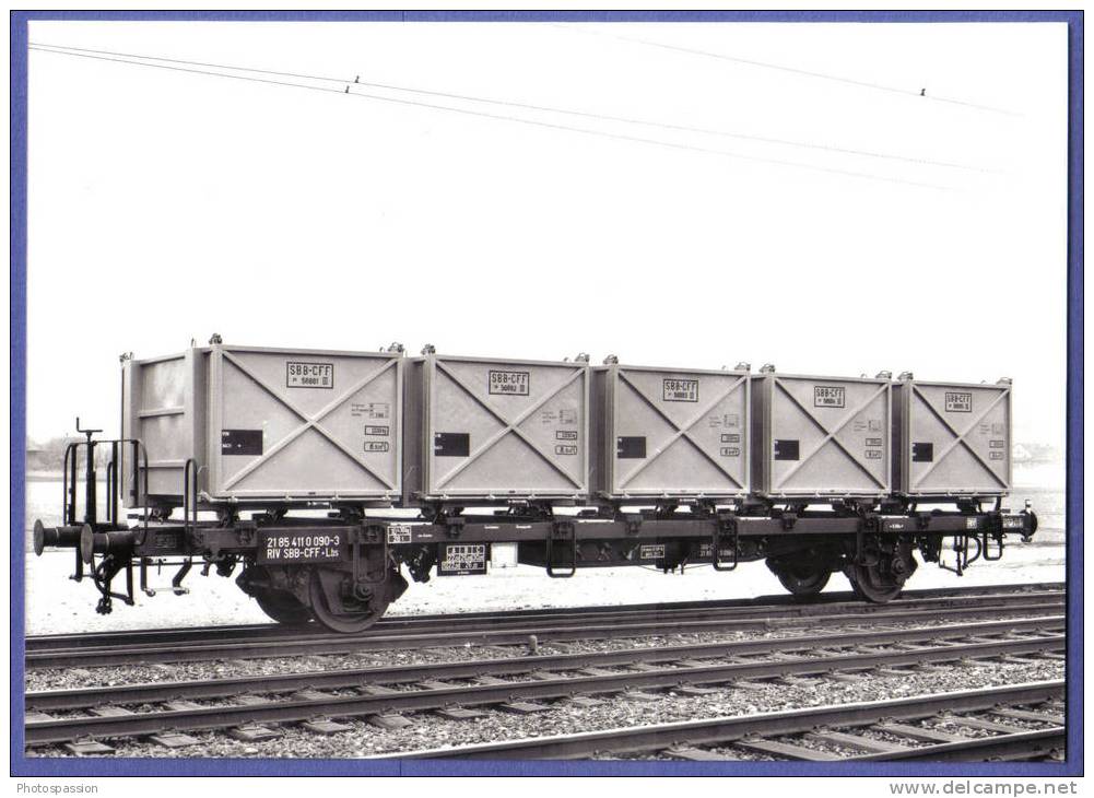 SBB-CFF Trapwagen Für Grossbehälter / Wagon Porteur De Containers De Type Lbs - Train - Bahn - Trains