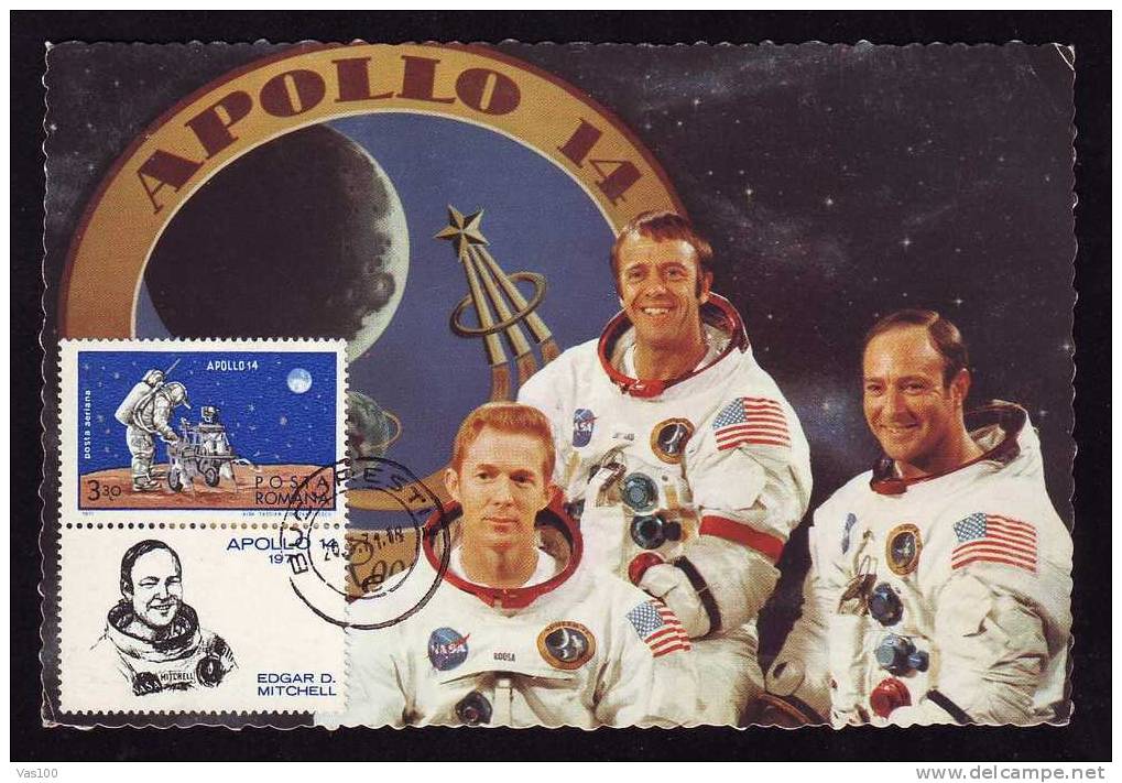 Romania 1971 SPACE;APOLLO-14,MAXICARD VERY RARE PERSONAL REALIZATION!(E) - Europe