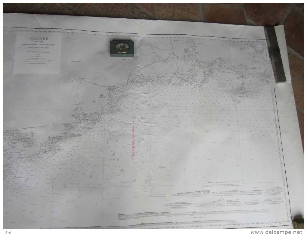 Carte Navigation MariNE1867- IRLANDE CÔTE SUD DE KINSALE HEAD A CARNSORE POINT - - Cartes Marines