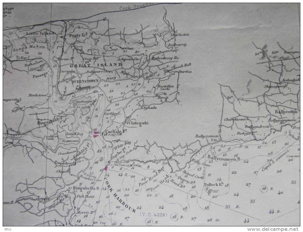 Carte Navigation MariNE1867- IRLANDE CÔTE SUD DE KINSALE HEAD A CARNSORE POINT - - Seekarten