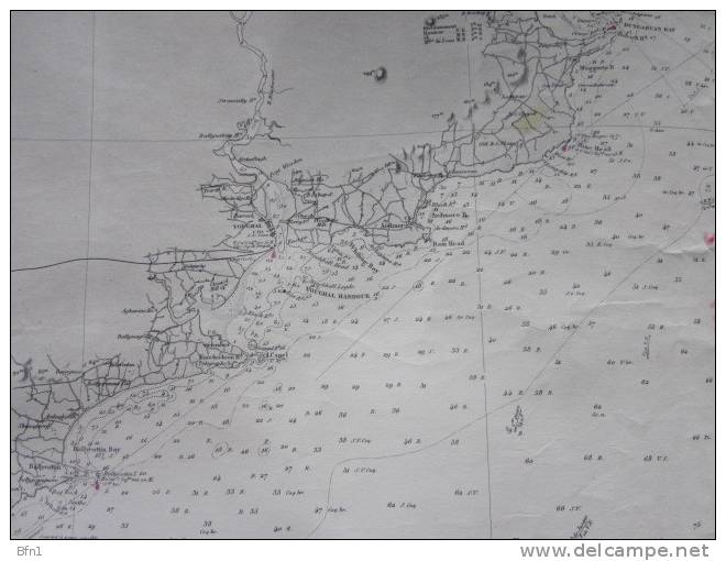 Carte Navigation MariNE1867- IRLANDE CÔTE SUD DE KINSALE HEAD A CARNSORE POINT -