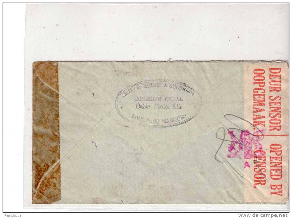 PORTUGAL - MOZAMBIQUE - LETTRE De LOURENCO MARQUES Avec DOUBLE CENSURE Pour  (USA) - 1943 - GUERRE 39/45 - Mozambique