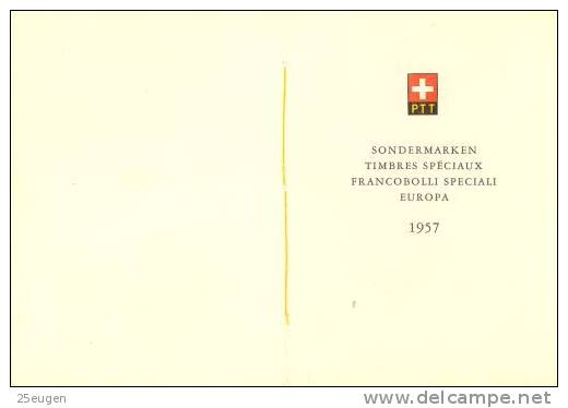 SWITZERLAND 1957  EUROPA CEPT FDC CARNET ( De Postmark ) - 1957