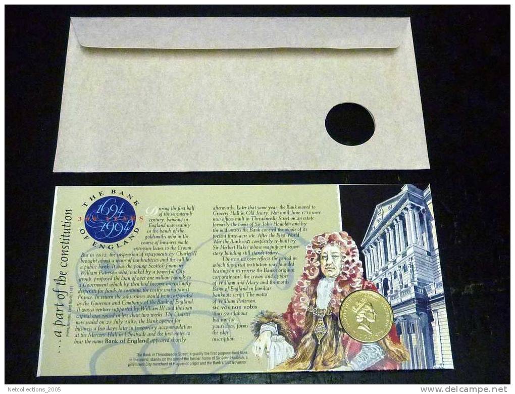 MONNAIES + TIMBRES = ROYAL MAIL & ROYAL MINT - 1994 THE BRILLANT UNCIRCULATED £2 COIN AND UNIQUE COMMEMORATIVE LABEL FRO - Maundy Sets & Gedenkmünzen