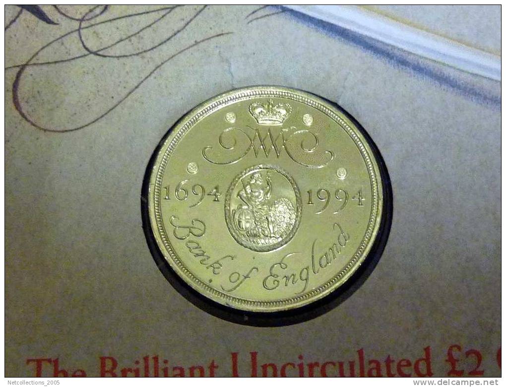 MONNAIES + TIMBRES = ROYAL MAIL & ROYAL MINT - 1994 THE BRILLANT UNCIRCULATED £2 COIN AND UNIQUE COMMEMORATIVE LABEL FRO - Maundy Sets & Commemorative
