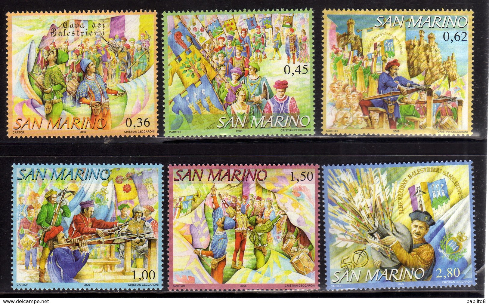 REPUBBLICA DI SAN MARINO 2006 CORPO DEI BALESTRIERI BODY OF CROSSBOWS SERIE COMPLETA COMPLETE SET  MNH - Ungebraucht