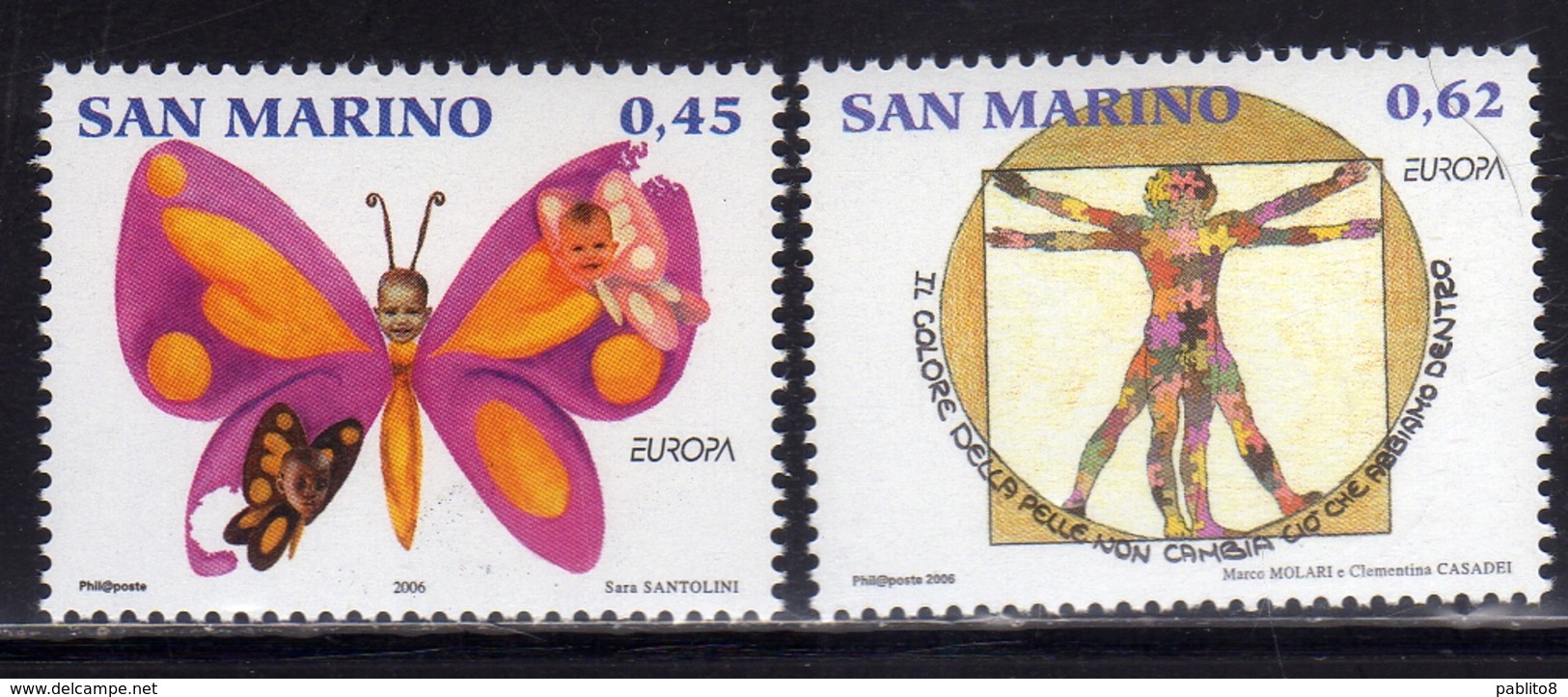 REPUBBLICA DI SAN MARINO 2006 EUROPA UNITA CEPT L'INTEGRAZIONE VISTA DAI GIOVANI SERIE COMPLETA COMPLETE SET MNH - Unused Stamps