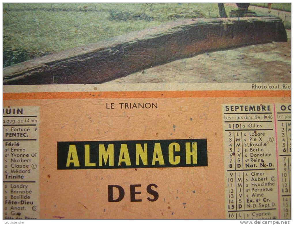 CALENDRIER-ALMANACH DES P.T.T  1963-LE TRIANON - LE-PUY DE DOME-N° 63-NOMENCLATURE DES COMMUNES-SERVICE POSTAL -FOIRES - Grossformat : 1941-60