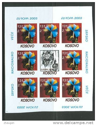 KOSOVO 2003 EUROPA CEPT MS  IMPERFORATED  MNH - 2003