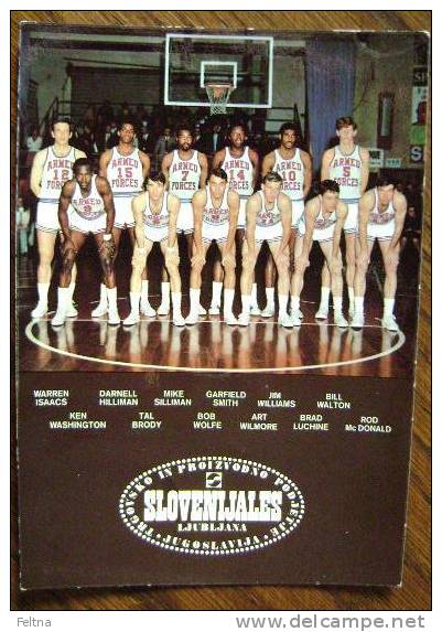 1970 YUGOSLAVIA BASKETBALL WORLD CHAMPIONSHIP USA TEAM POSTCARD RARE - Basket-ball