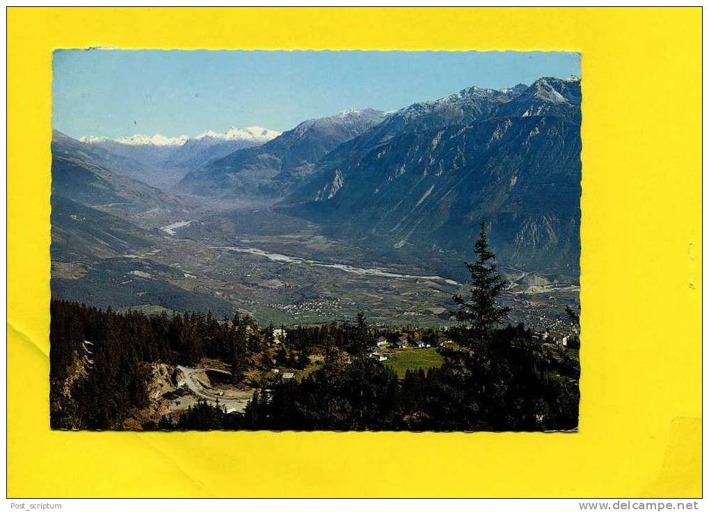 Suisse - Crans-Montana - 2 Cartes:  Vue Sur La Plaine Du Rhône - Multivue - Crans-Montana