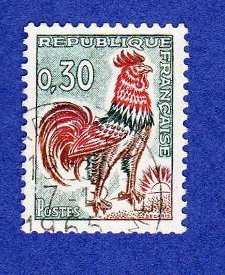 France Y&t : N° 1331A - 1962-1965 Cock Of Decaris