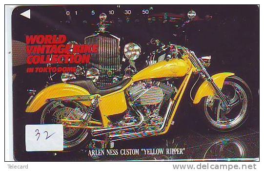 MOTOR Telecarte *ARLEN NESS CUSTOM YELLOW RIPPER * Japon (32)  Motorbike * Phonecard Japan * Telefonkarte - Motos